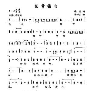 刻骨铭心_美声唱法乐谱_词曲:晓光 徐沛东