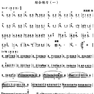 三弦综合练习曲 简谱 谈龙建