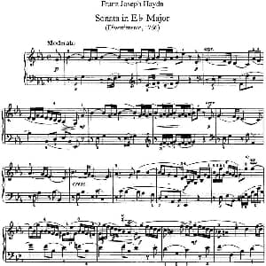 海顿 钢琴奏鸣曲 Hob XVI 45 Divertimento Eb major 钢琴谱 海顿