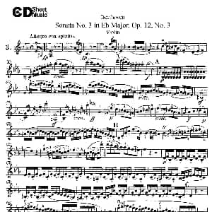 小提琴谱 | 降E大调第三小提琴奏鸣曲 Sonata No.3 in Eb Major Op.12,No.3 Beethoven ​贝多芬