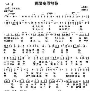 青藏高原放歌_歌谱投稿_词曲:王真波 龚登文