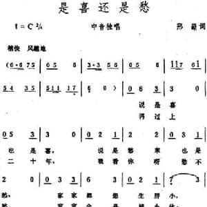 是喜还是愁_民歌简谱_词曲:邢籁 生茂