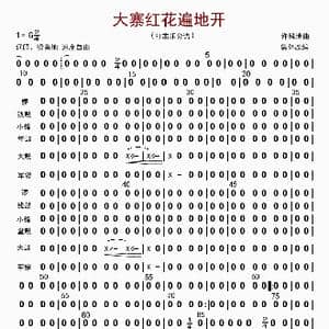 大寨红花遍地开_歌曲简谱_词曲: 许静清