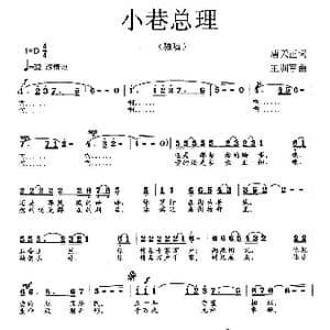 小巷总理_歌曲简谱_词曲:唐天正 王训军