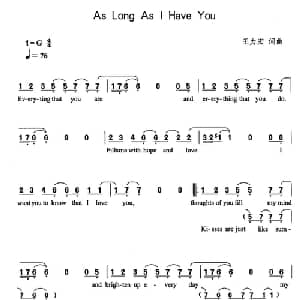 As Long As I Have You_外国歌谱_词曲:王力宏 王力宏