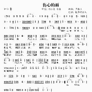 伤心的雨_歌曲简谱_词曲:崔伟立 崔伟立
