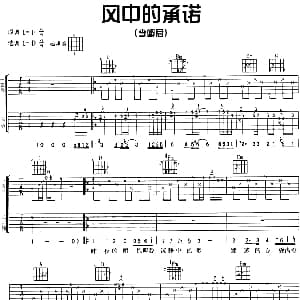 风中的承诺 吉他谱 李翊君