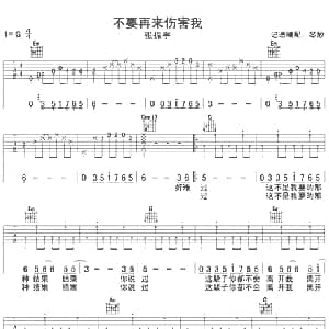 不要再来伤害我 吉他谱 张振宇