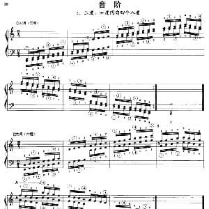 钢琴音阶练习 三度 六度同向四个八度 钢琴谱 沈琪编著