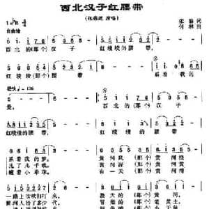 西北汉子红腰带_民歌简谱_词曲:张藜 付林