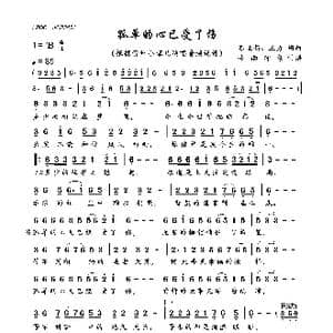 孤单的心已受了伤_歌曲简谱_词曲:秦立新 三力 秦立新 三力