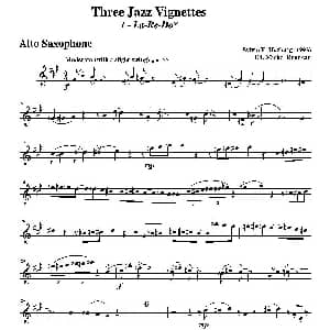 萨克斯谱 | Three jazz vignettes 第一乐章 三重奏中音萨克斯分谱