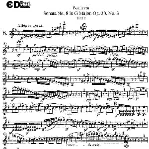 小提琴谱 | Violin Sonata No.8 in G Major Op.30 No.3