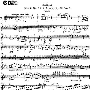 小提琴谱 | Violin Sonata No.7 in C Minor Op.30 No.2