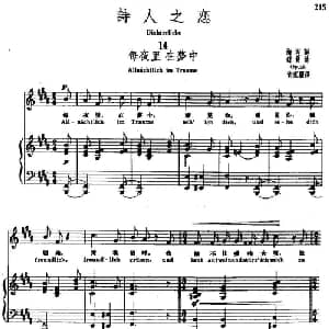 诗人之恋 14 每夜里 在梦中_外国歌谱_词曲:海涅 舒曼曲 尚家骧译