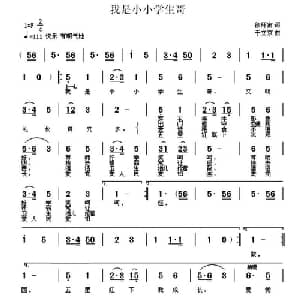 我是小小学生哥_儿歌乐谱_词曲:徐环宙 于立京