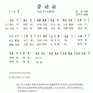 八大歌选_劳动歌_民歌简谱_词曲:佚名 佚名
