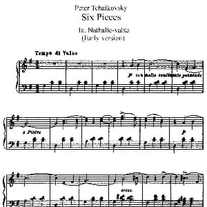 Six Pieces Op.51 钢琴谱 彼得 伊利奇 柴可夫斯基