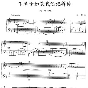 下辈子如果我还记得你 钢琴谱