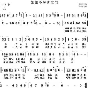 姐姐不坏喜欢宅_通俗唱法乐谱_词曲:兰若天 朱凤昱