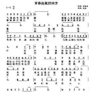 ​青春起航的地方_民歌简谱_词曲:张金余 高岩