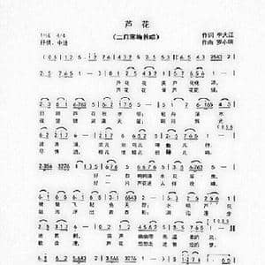 芦花_歌曲简谱_词曲:李大江 罗小明 李昱编曲