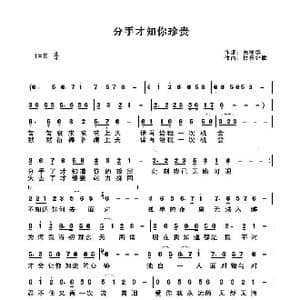 分手才知你珍贵_歌谱投稿_词曲:关丽群 快乐好歌