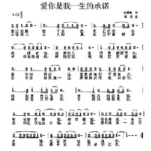 爱你是我一生的承诺_通俗唱法乐谱_词曲:范修奎 李戈