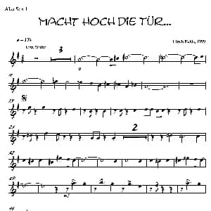 萨克斯谱 | Macht Hoch Die Tru… 第一中音萨克斯分谱