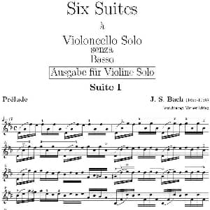 Six Suite Violincello Solo senza Basso Suite I 6首无伴奏大提琴组曲 Ⅰ 巴赫