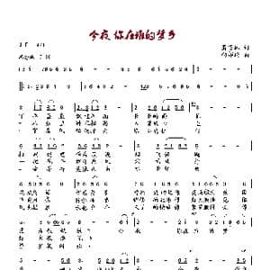 今夜 你在谁的梦乡_歌曲简谱_词曲:萧思林 向邦瑜