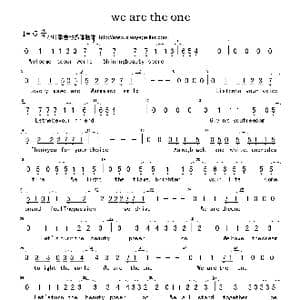 We are the one_歌曲简谱_词曲:佚名 佚名