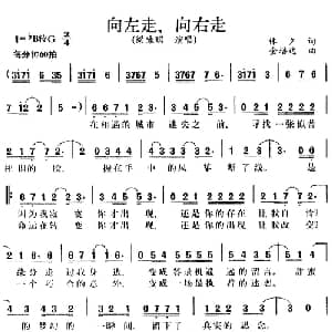 向左走向右走_通俗唱法乐谱_词曲:林夕 金培达