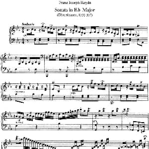 海顿 钢琴奏鸣曲 Hob XVI 16 Divertimento Eb major 钢琴谱 海顿