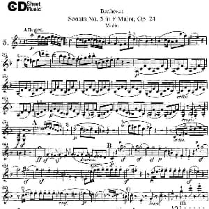 小提琴谱 | Violin Sonata No.5 in F Major Op.24