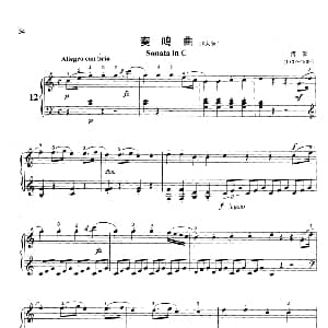 奏鸣曲 钢琴谱 海顿