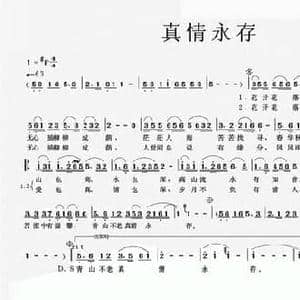 真情永存_民歌简谱_词曲:宝林 王佑贵