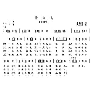 什么鸟_儿歌乐谱_词曲:李旺儒 武进勇