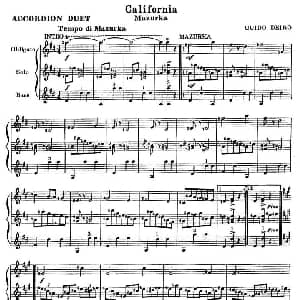 手风琴谱 | California 加利福尼亚