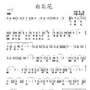 白梨花_民歌简谱_词曲:蒋燕 张纯位