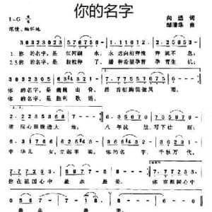 你的名字_民歌简谱_词曲:向远 邹清华