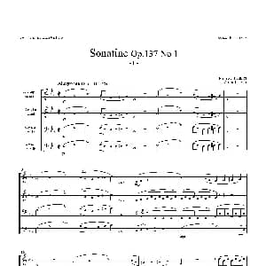 萨克斯谱 | Sonatine Op.137 No 1 四重奏总谱