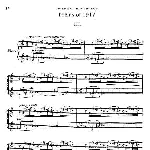 Poems of 1917 Op.41 钢琴谱 里奥 奥恩斯坦 Leo Ornstein