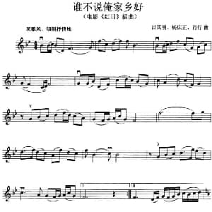 小提琴谱 | 谁不说俺家乡好 电影 红日 插曲