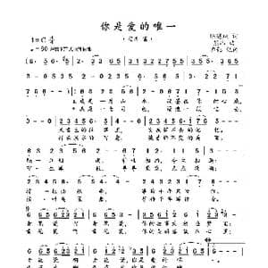 你是爱的唯一_歌曲简谱_词曲:陈道斌 熊纬