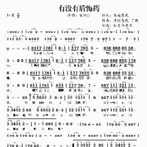 ​有没有后悔药_歌曲简谱_词曲:苏迪惠民 苏迪惠民 丁炬