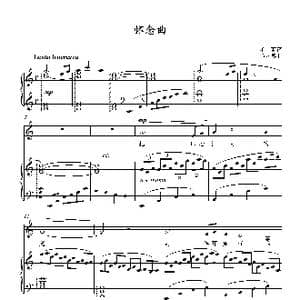 怀念曲 正谱_歌谱投稿_词曲:毛羽 黄永熙