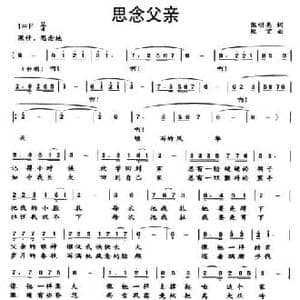 思念父亲_民歌简谱_词曲:张明亮 段言