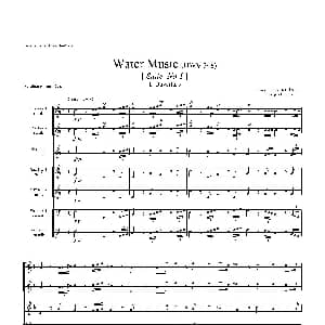 萨克斯谱 | Water Music HWV.348 No.1 萨克斯合奏总谱