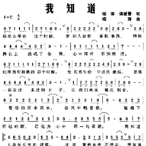 我知道_通俗唱法乐谱_词曲:杨涛 杨涛